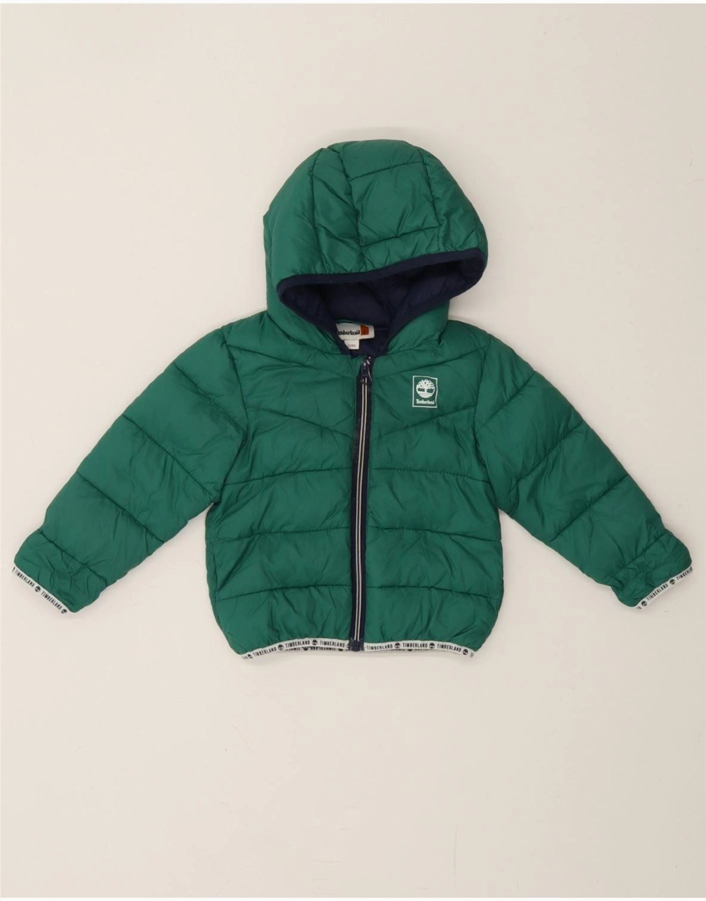 Adore TIMBERLAND Baby Boys Hooded Padded Jacket 18-24 Months Green Polyester