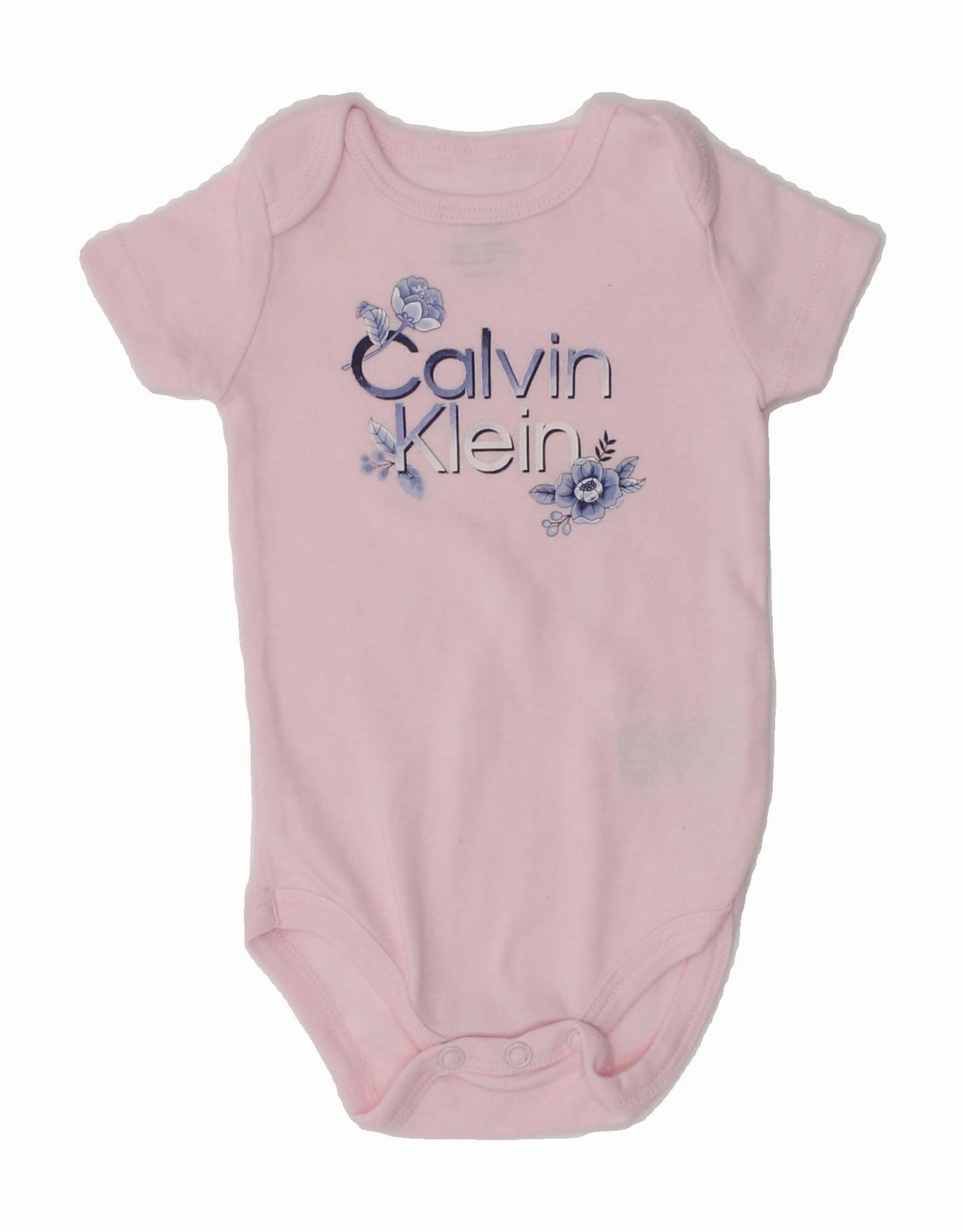 CALVIN KLEIN Baby Boys Bodysuit 0-3 Months Pink Cotton Beach Comfy