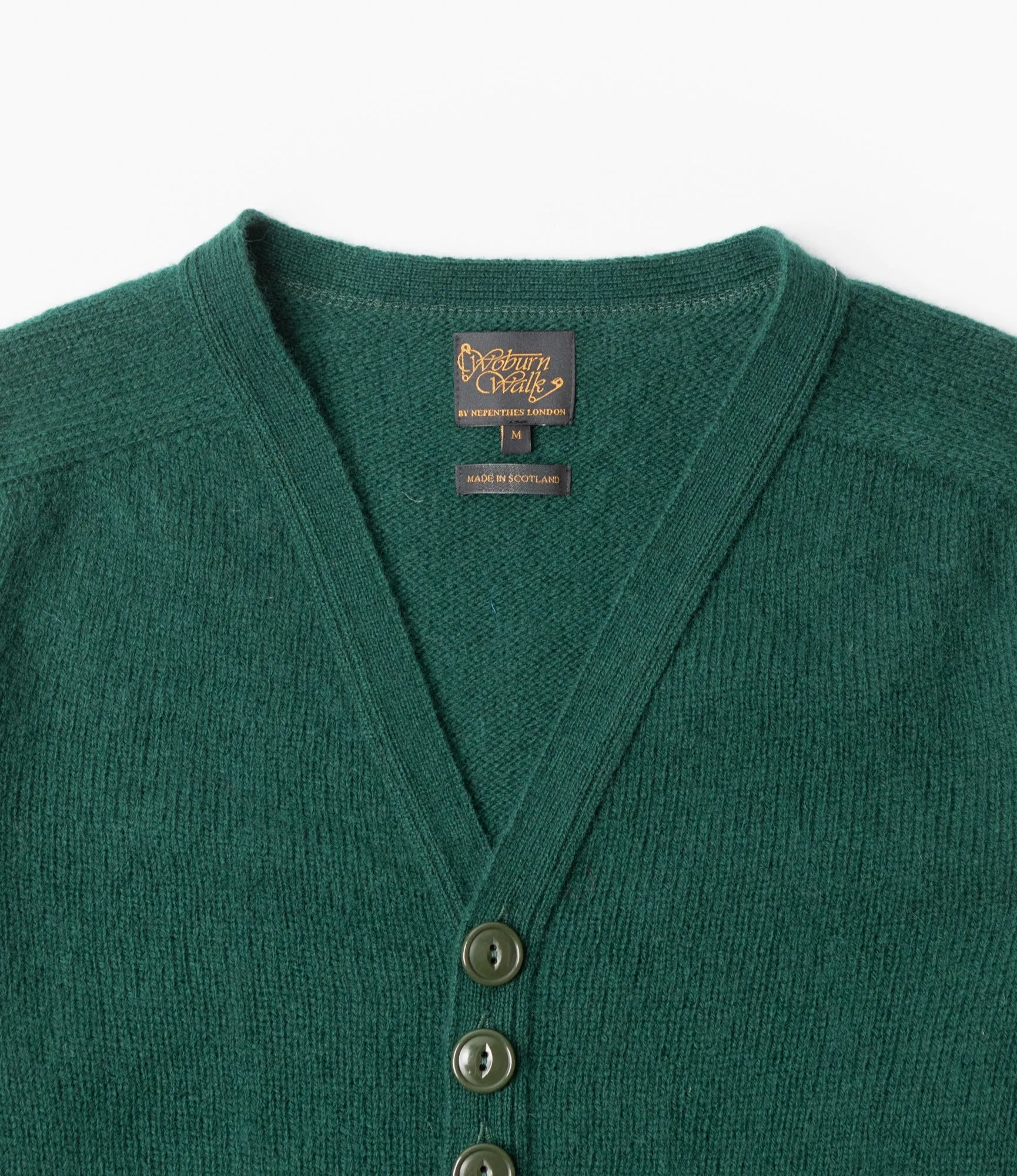 Fisherman Cardigan ?C?Green Shetland Wool MultiDirectional Stretch