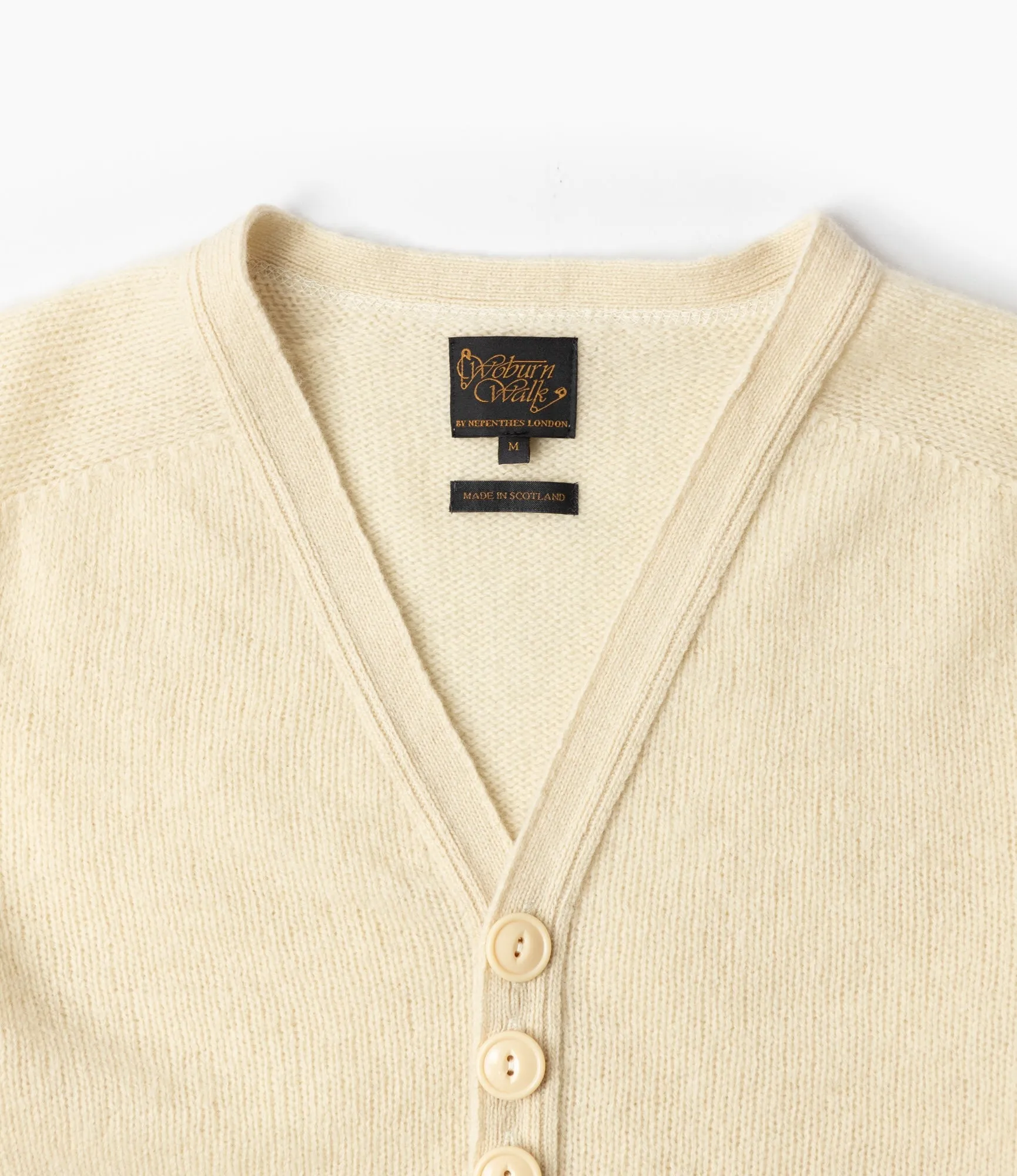 Fisherman Cardigan ?C?Off-White Shetland Wool Morning Chill