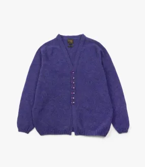 Street Ready Abrasion Resistant Yarn Fisherman Cardigan ?C?Royal Violet Shetland Wool