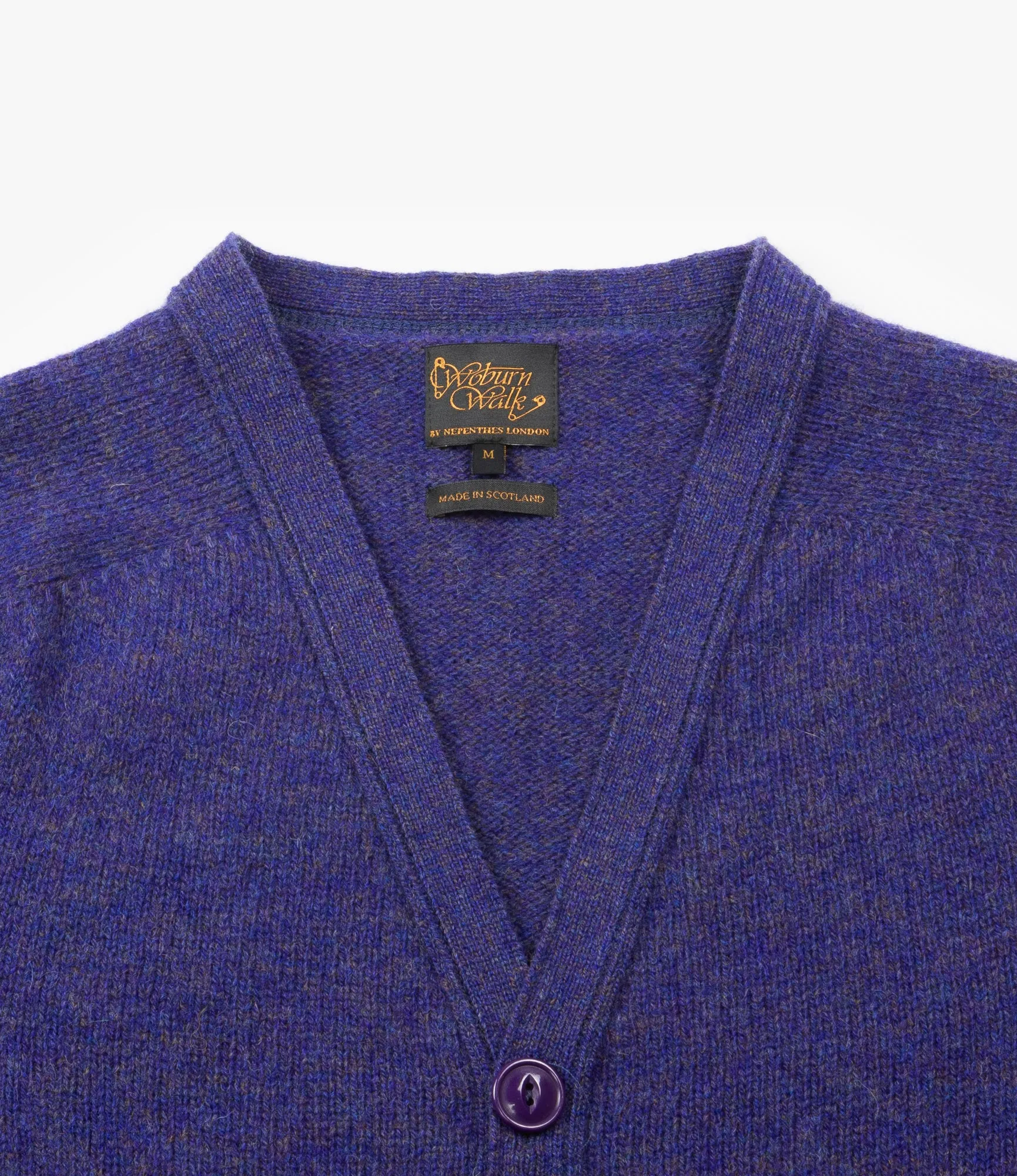 Fisherman Cardigan ?C?Royal Violet Shetland Wool Biodegradable material Versatile Piece