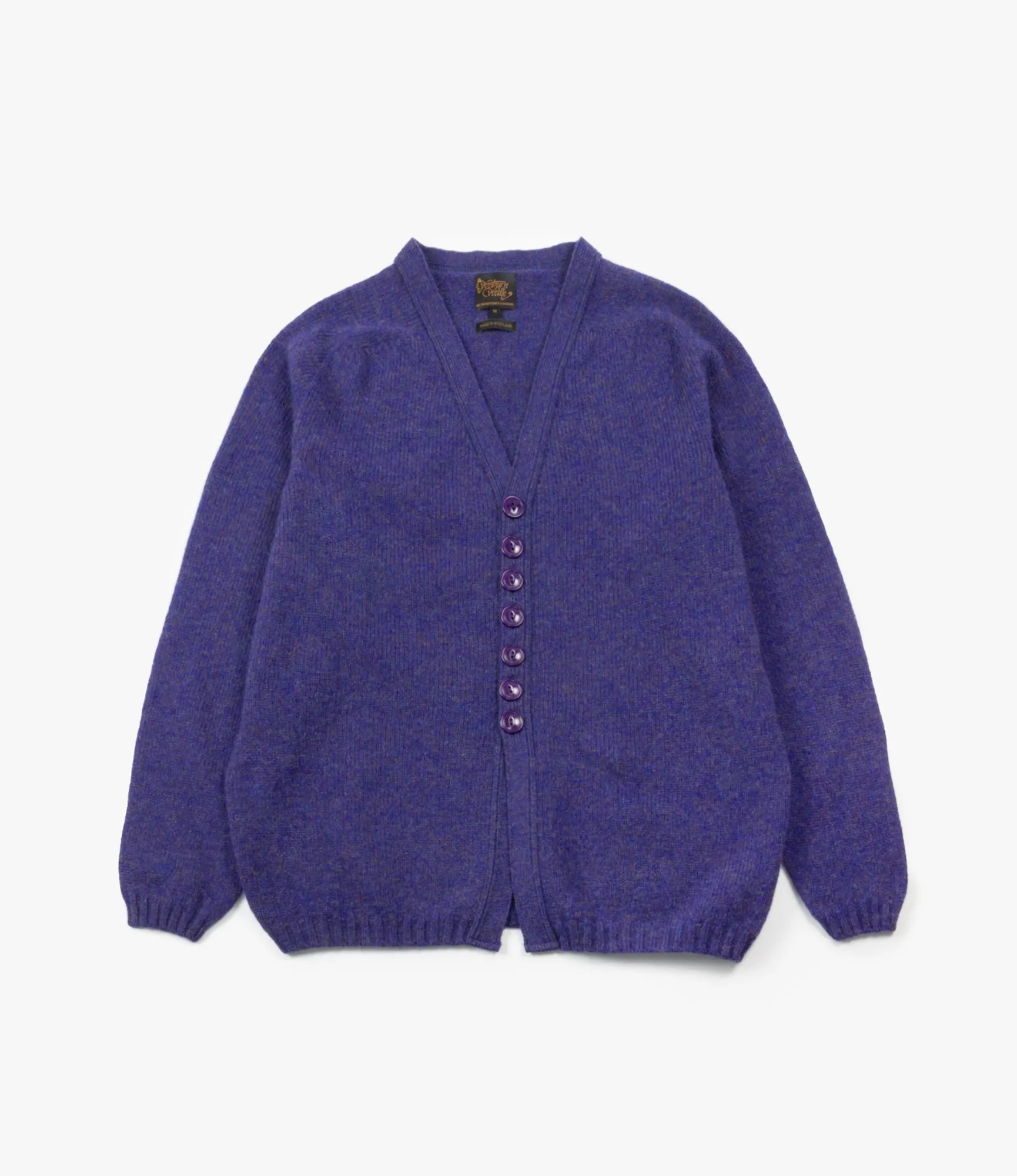Street Ready Abrasion Resistant Yarn Fisherman Cardigan ?C?Royal Violet Shetland Wool