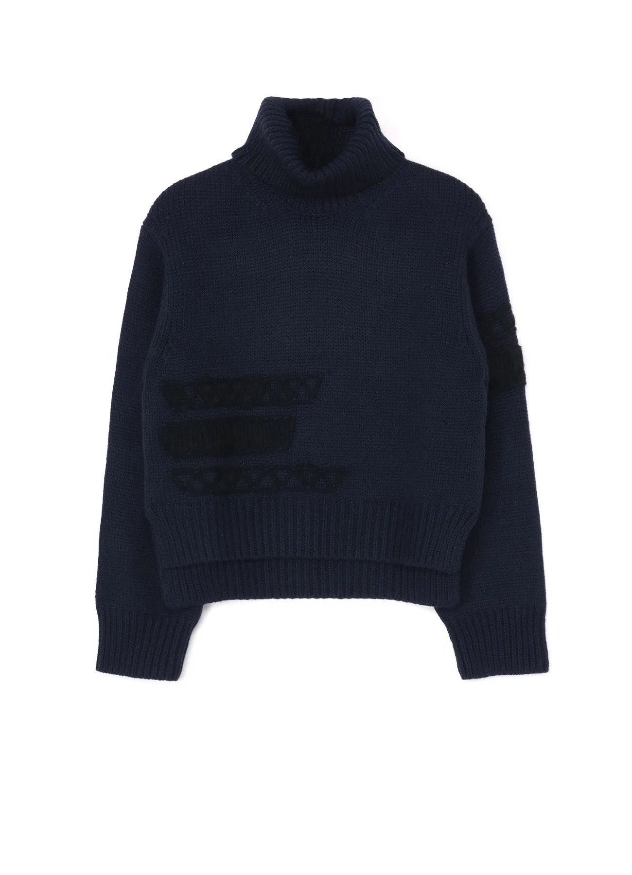 WaffleKnit Texture Garment Dye Process EMBROIDERY PLAIN ST EMBROIDERY TURTLE NECK PO