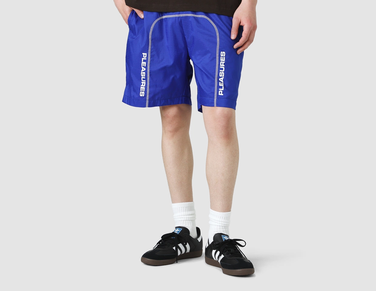 Pleasures Tempo Active Shorts / Blue WaterResistantFinish Flexible Pocket Placement