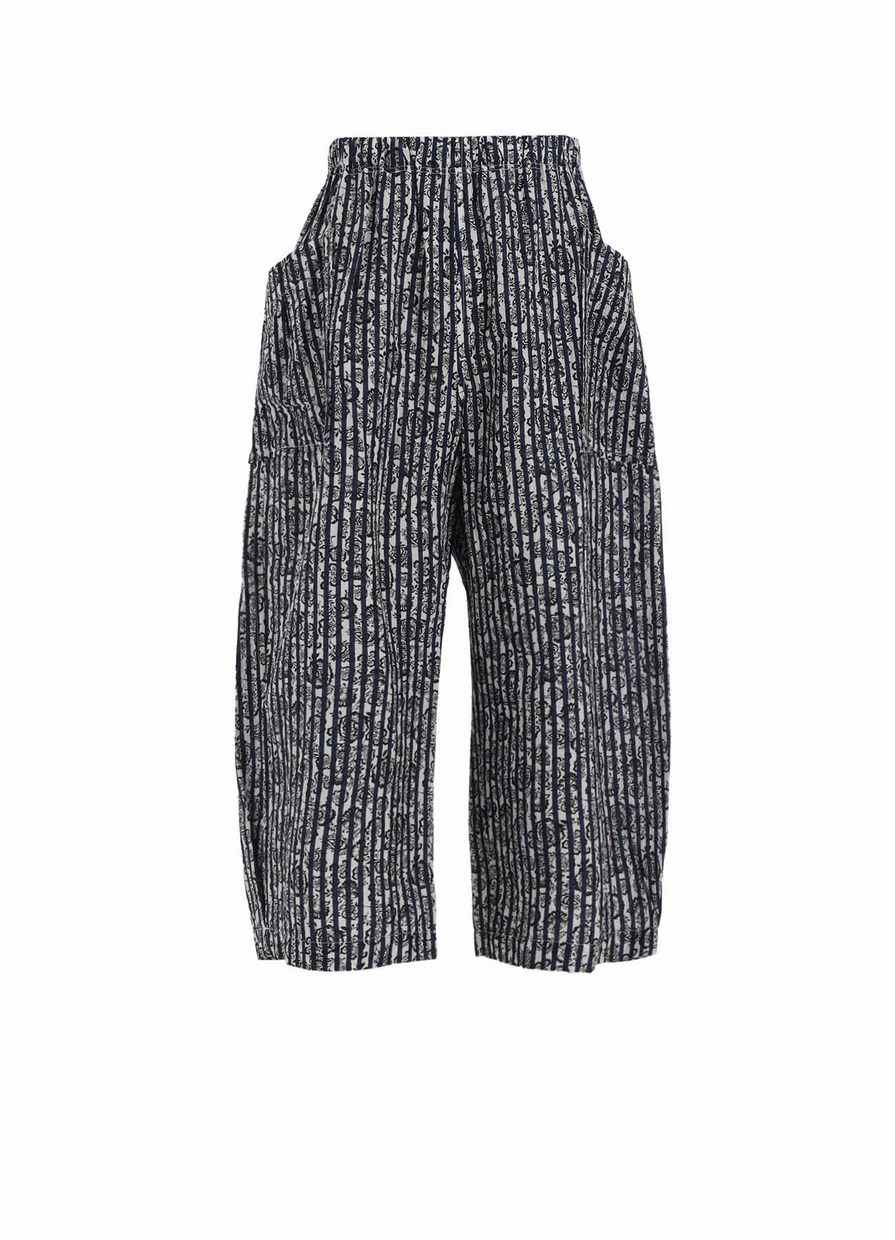 Minimalist Design Non Bulk COTTON RIPPLE PRINT 4/5 LENGTH PANTS