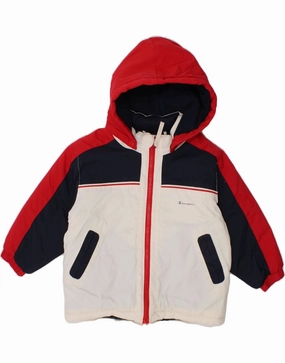 CHAMPION Baby Boys Hooded Padded Jacket 12-18 Months Medium  Multicoloured Layer Match Bond