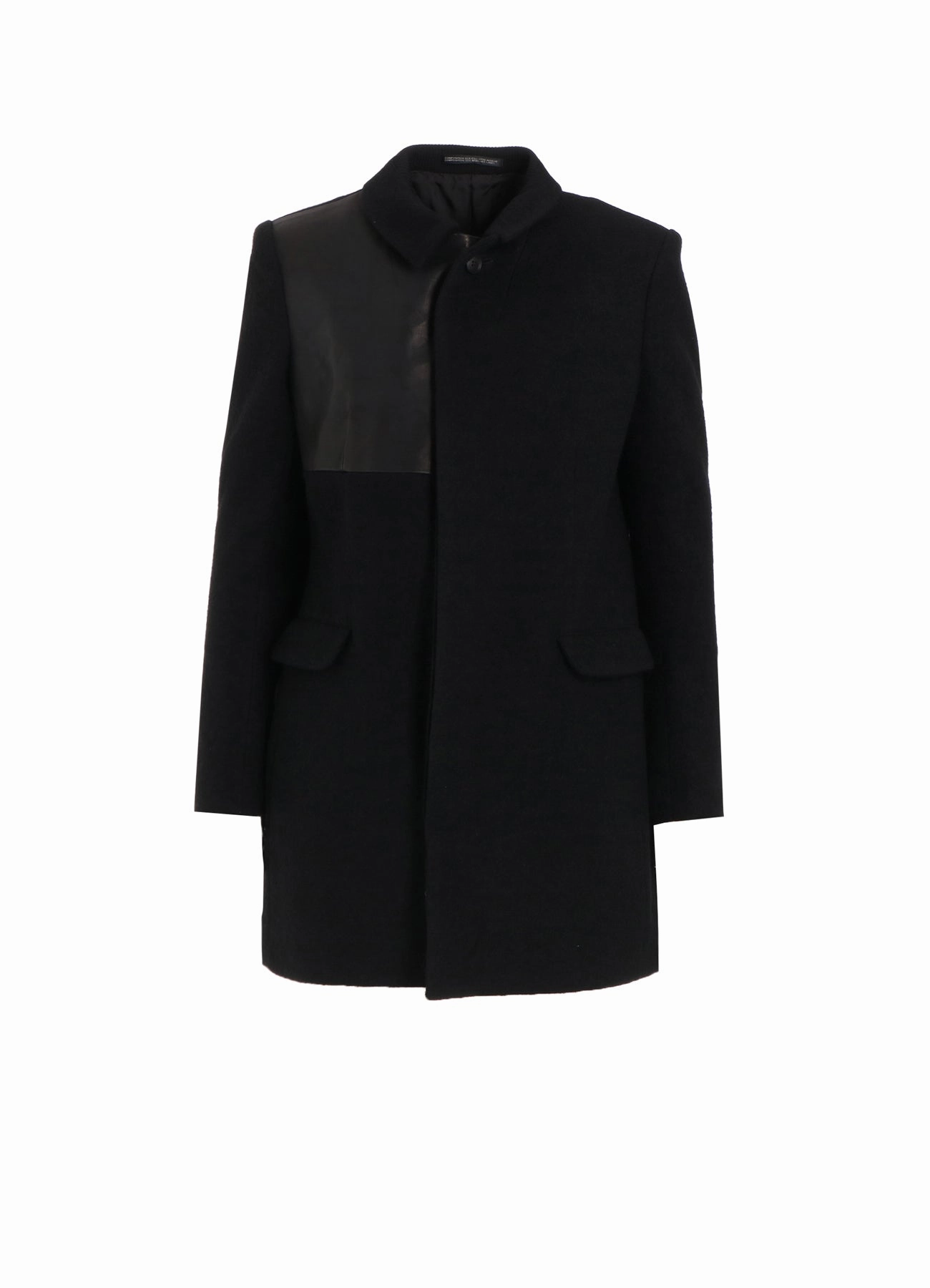 FLANNEL LEATHER SWITCH HIDDEN BUTTON JACKET special - occasion wear Handmade