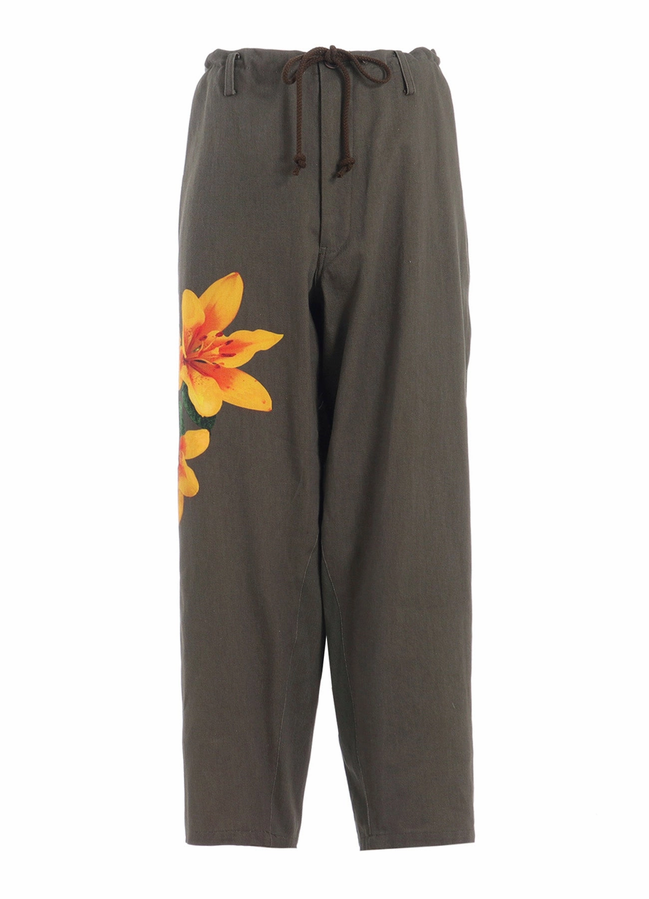 FLOWER PRINT PANTS "LILY" Comfy Movement Fit Plaid detail