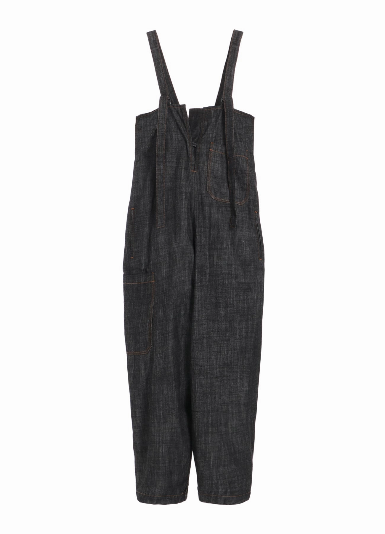 8OZ DENIM OVERALLS WITH STRAP Casual Pick Slit-Hem
