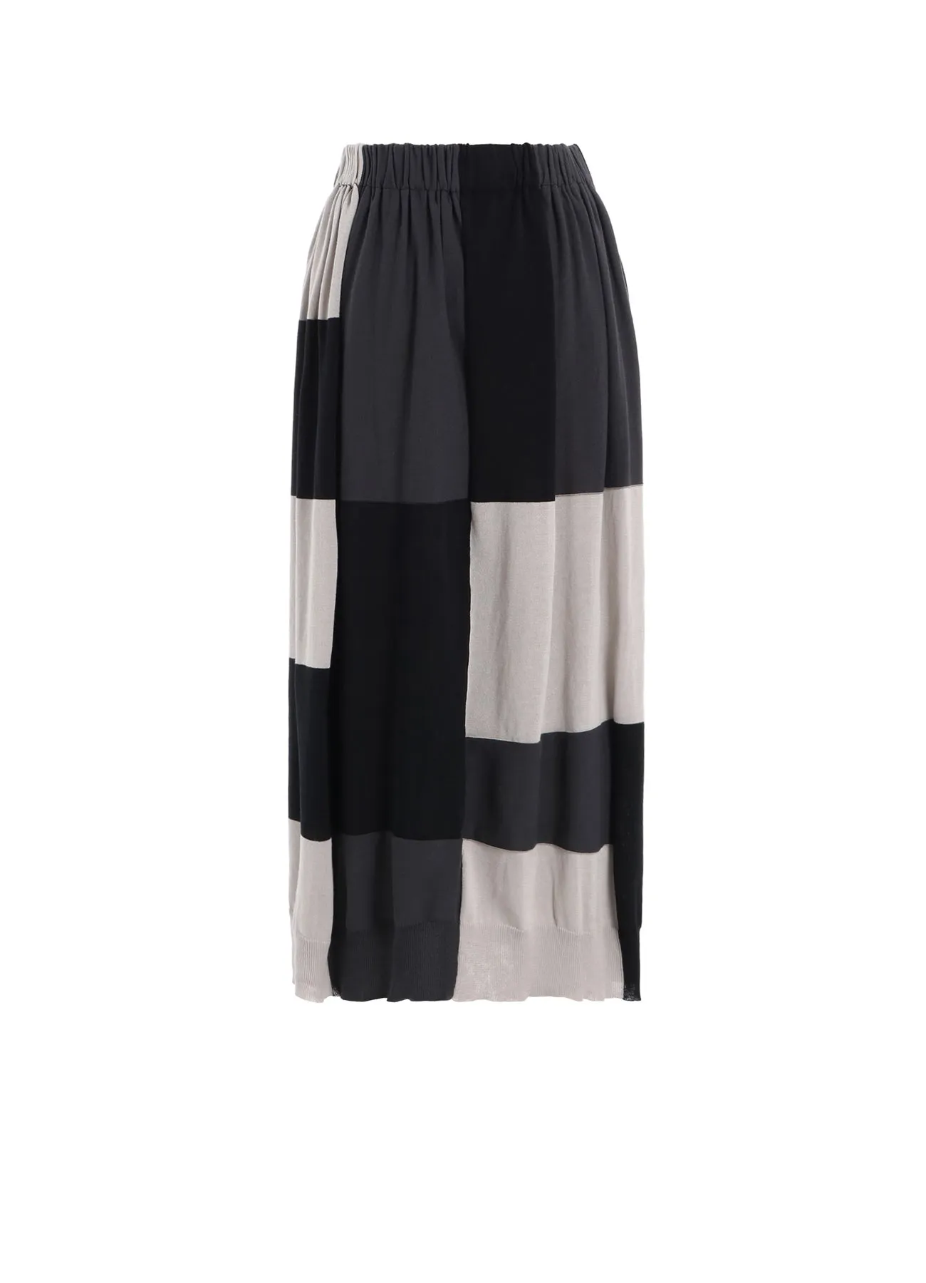 Butter Soft Finishing Ventilation Panel Design MULTI COLOR INTARSIA GATHER SKIRT