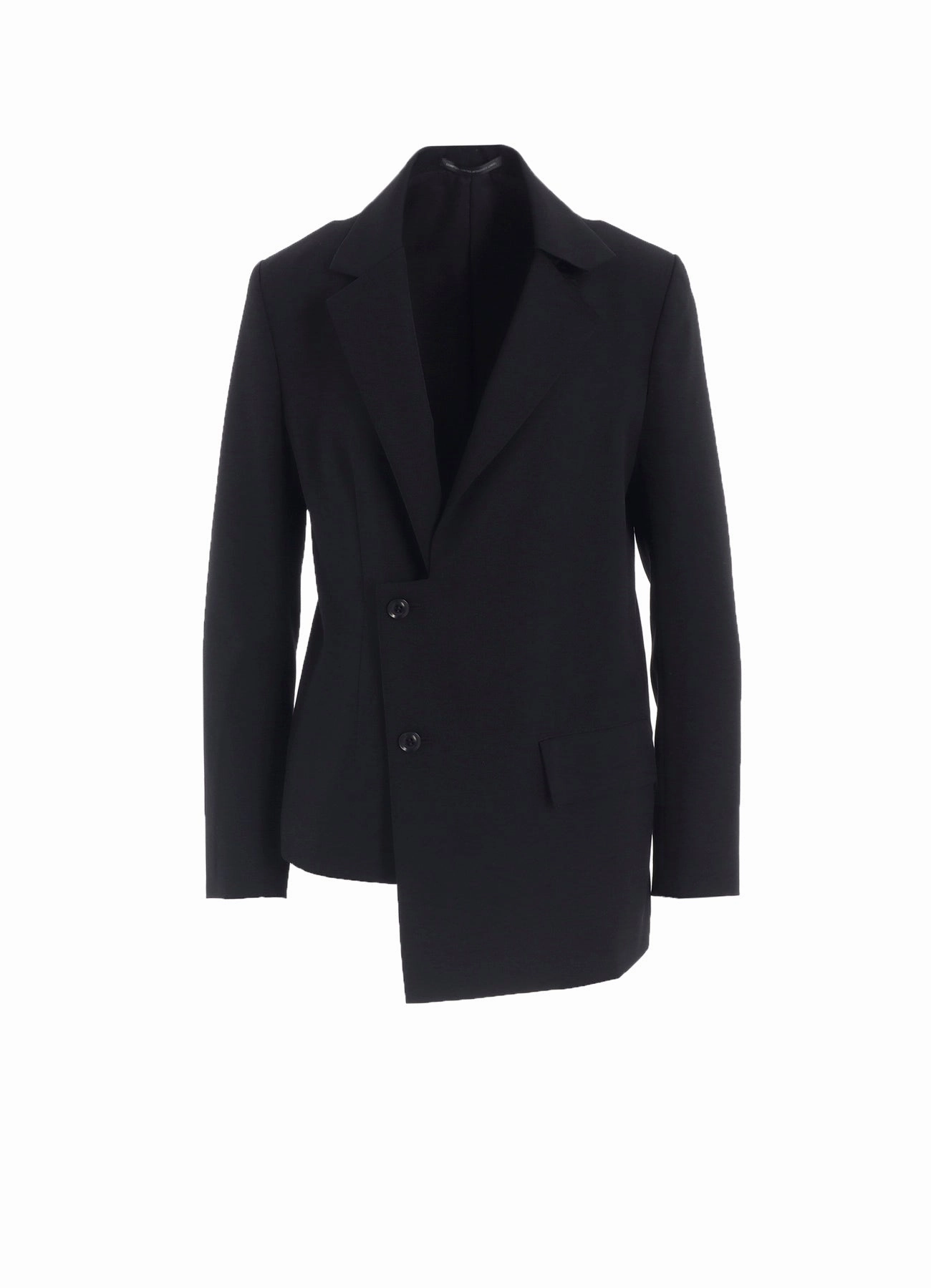 WOOL GABARDINE ASYMMETRIC JACKET Zippered Closure