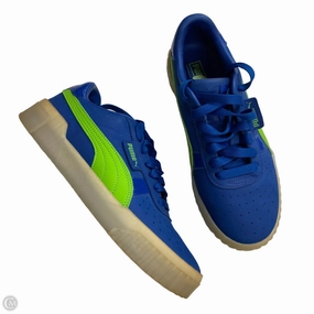 Stretch Material TPU Heel Stabilizer Shoes Athletic By Puma In Blue & Green, Size: 9.5
