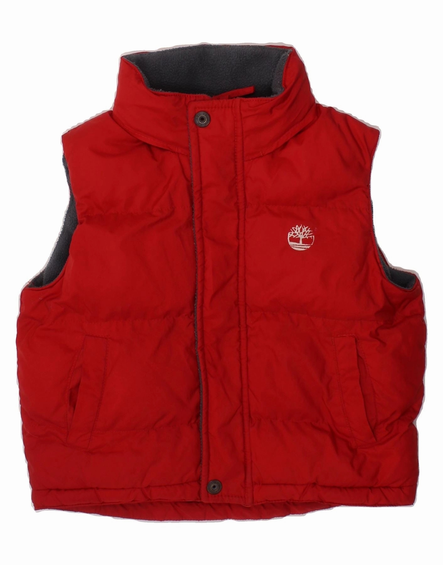 TIMBERLAND Baby Boys Graphic Hooded Padded Gilet 18-24 Months Red Weightless Construction