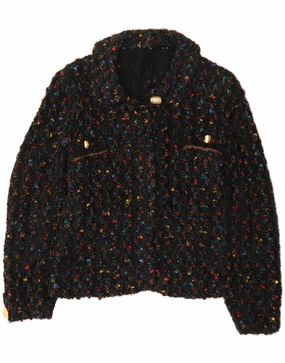 Professional Style Timeless Design VINTAGE Womens Blazer Jacket UK 12 Medium Black Flecked