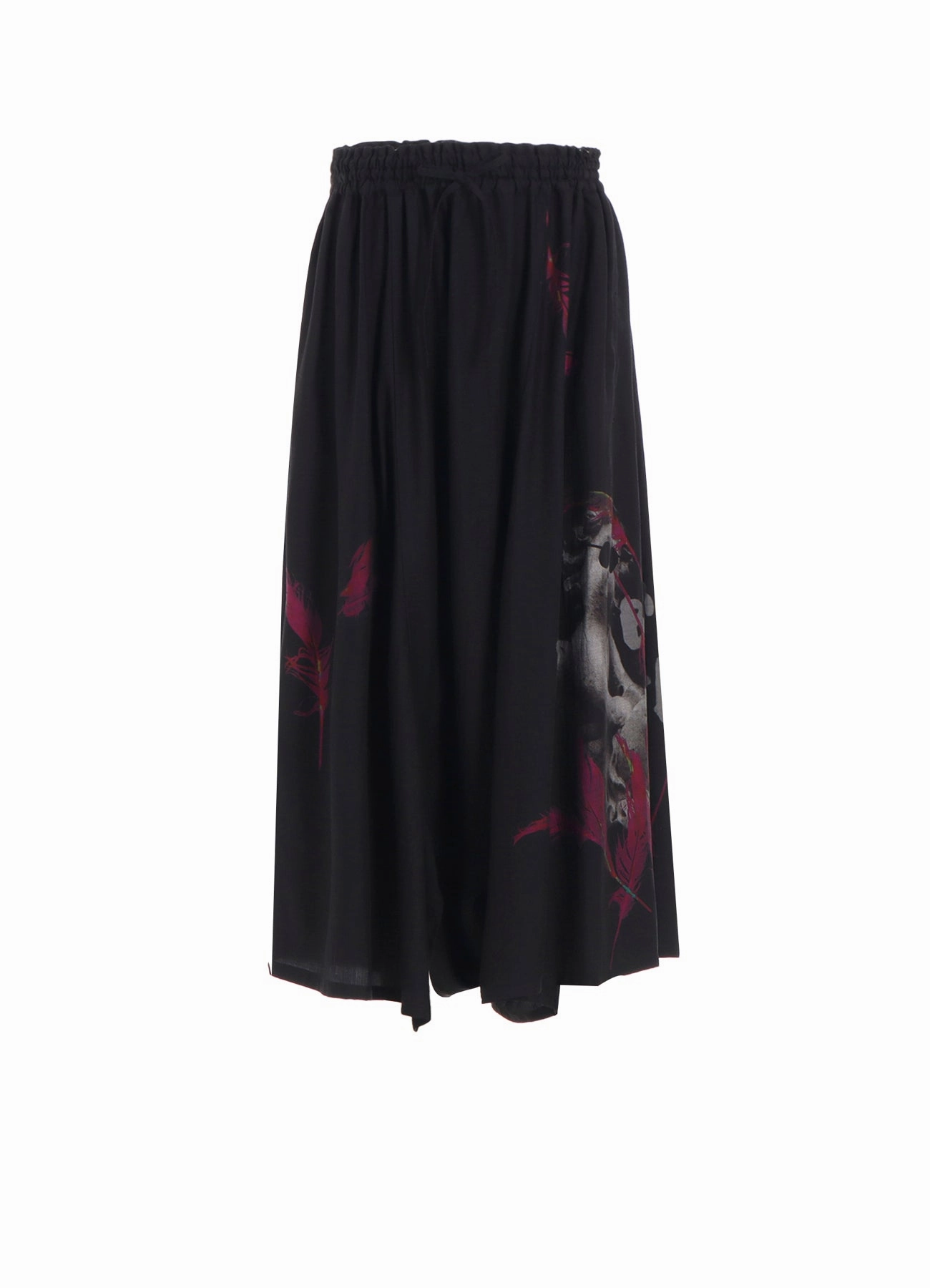 Durable Weave ANGEL-PRINT DUNGAREE TWILL GATHERED PANTS