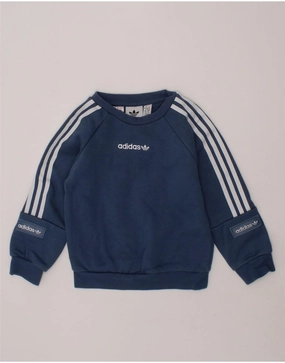 ADIDAS Baby Boys Graphic Sweatshirt Jumper 18-24 Months Navy Blue Cotton Quick Layer
