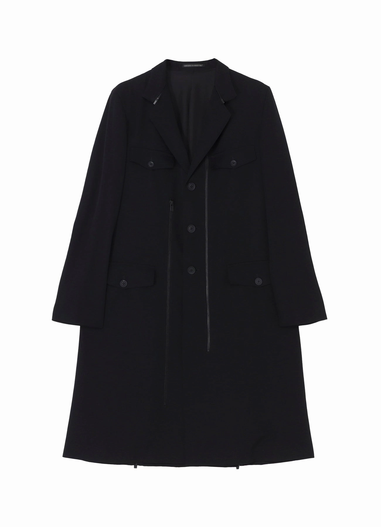 Hope Seam Sealed Construction WOOL GABARDINE 3BUTTONS ZIP LONG COAT