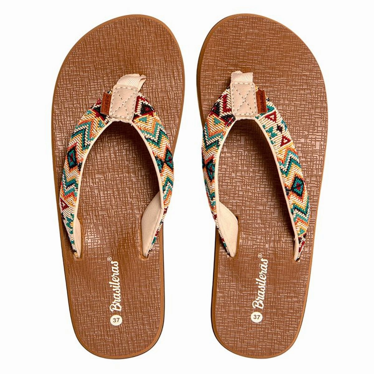 Reliable Construction Quick Slip On Women's Flip Flops Brasileras Inca Brown