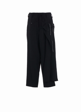 WOOL VIYELLA PLEATED WRAP PANTS Sporty Function