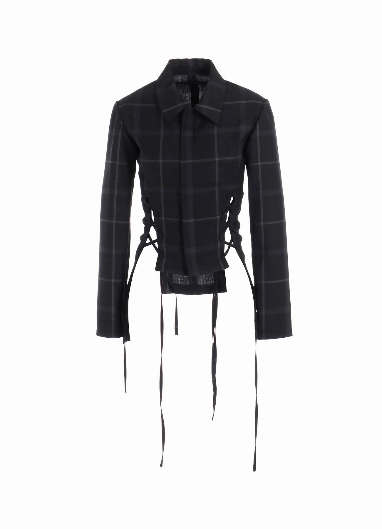 PLAID LACE-UP JACKET A full-zip WaterResistant Shell