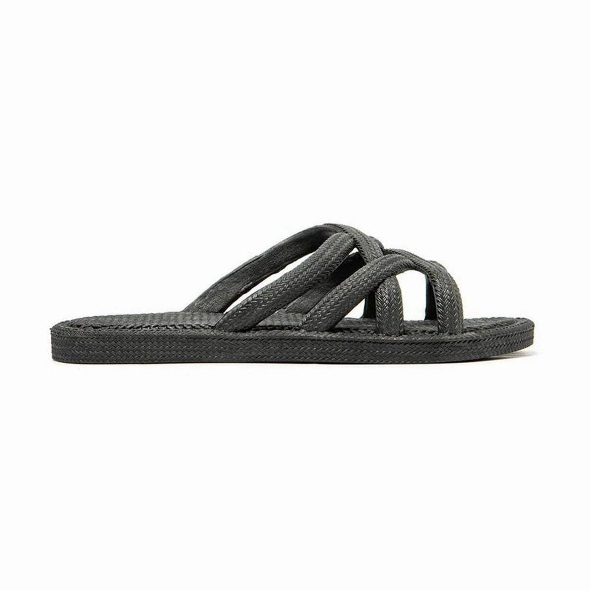 Women's Flip Flops Brasileras Mersin Black Heel Cushioning GelCushion