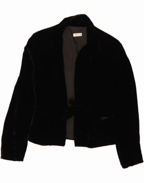 Breathable fabric VINTAGE Womens Blazer Jacket UK 12 Medium Black Viscose
