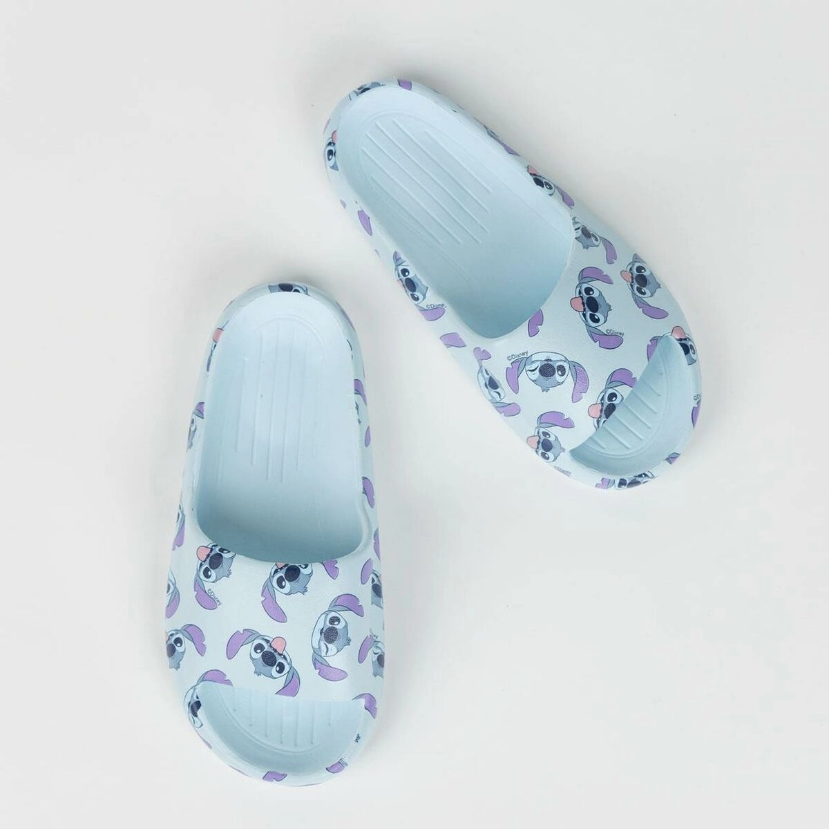 Reinforced Sides Quick Step-On Flip Flops for Children Stitch Blue