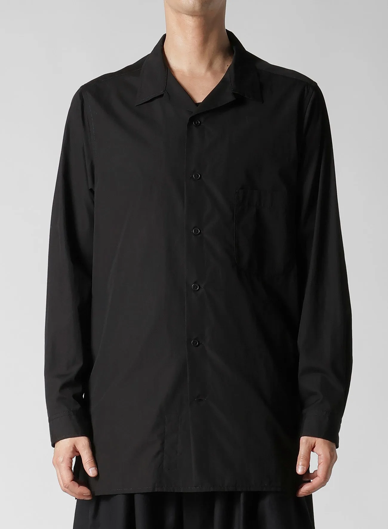 Sustainable Manufacturing Process CHAIN STITCH BROAD OPEN COLLAR BLOUSE