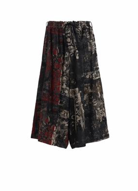 FLORAL JACQUARD CULOTTE PANTS Reinforced Stitching