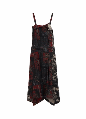 Date Ready FLORAL JACQUARD PLEATED SHOULDER STRAP DRESS