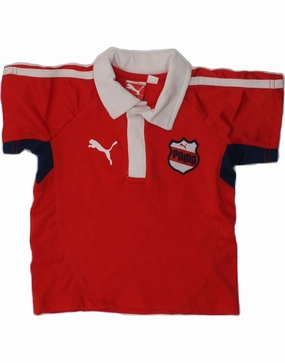 Checkered Look Athleisure Trend PUMA Baby Boys Polo Shirt 9-12 Months Red Polyester