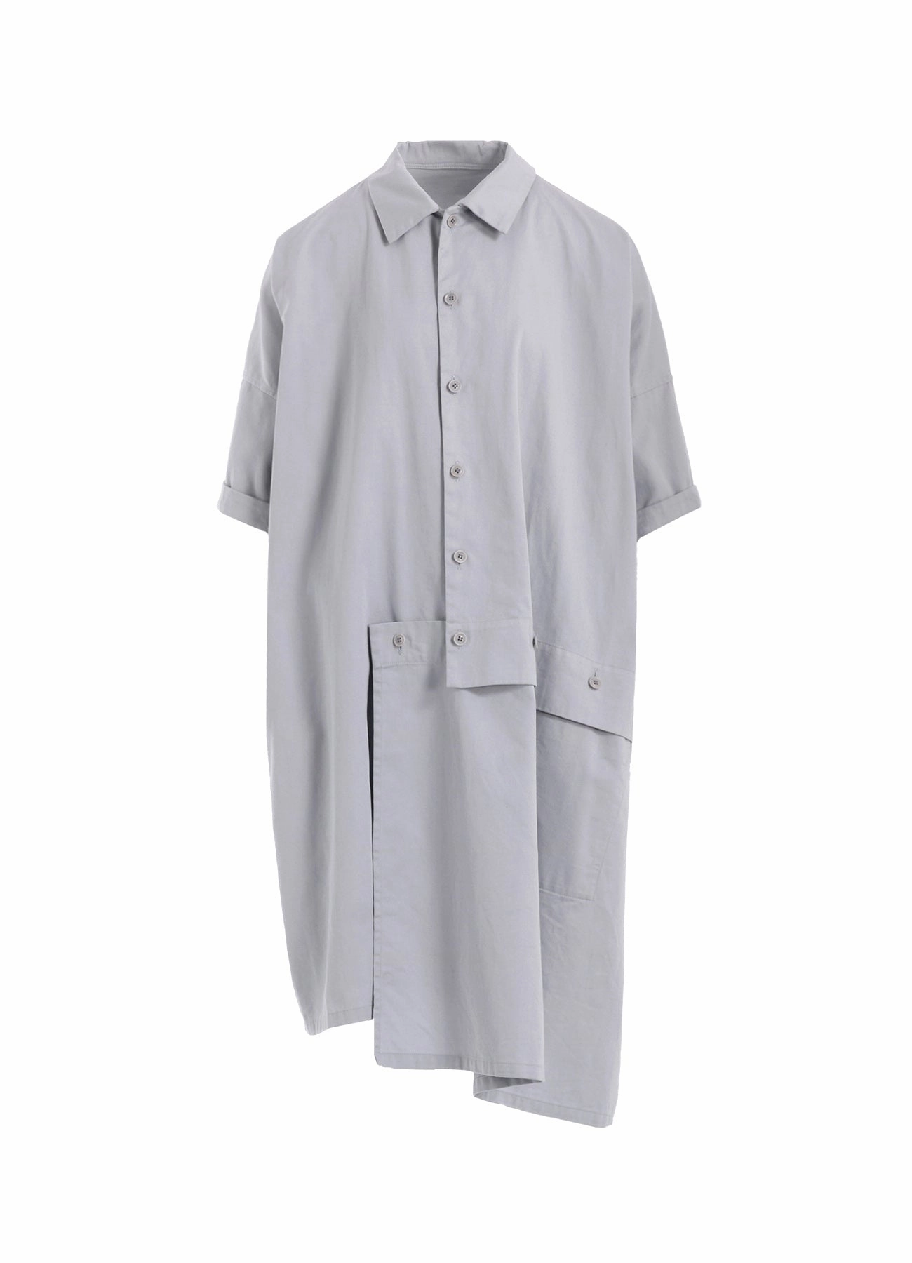 Daily Confidence Photo Bright [Y's BORN PRODUCT] COTTON TWILL HALF SLEEVE ASYMMETERIC DRESS