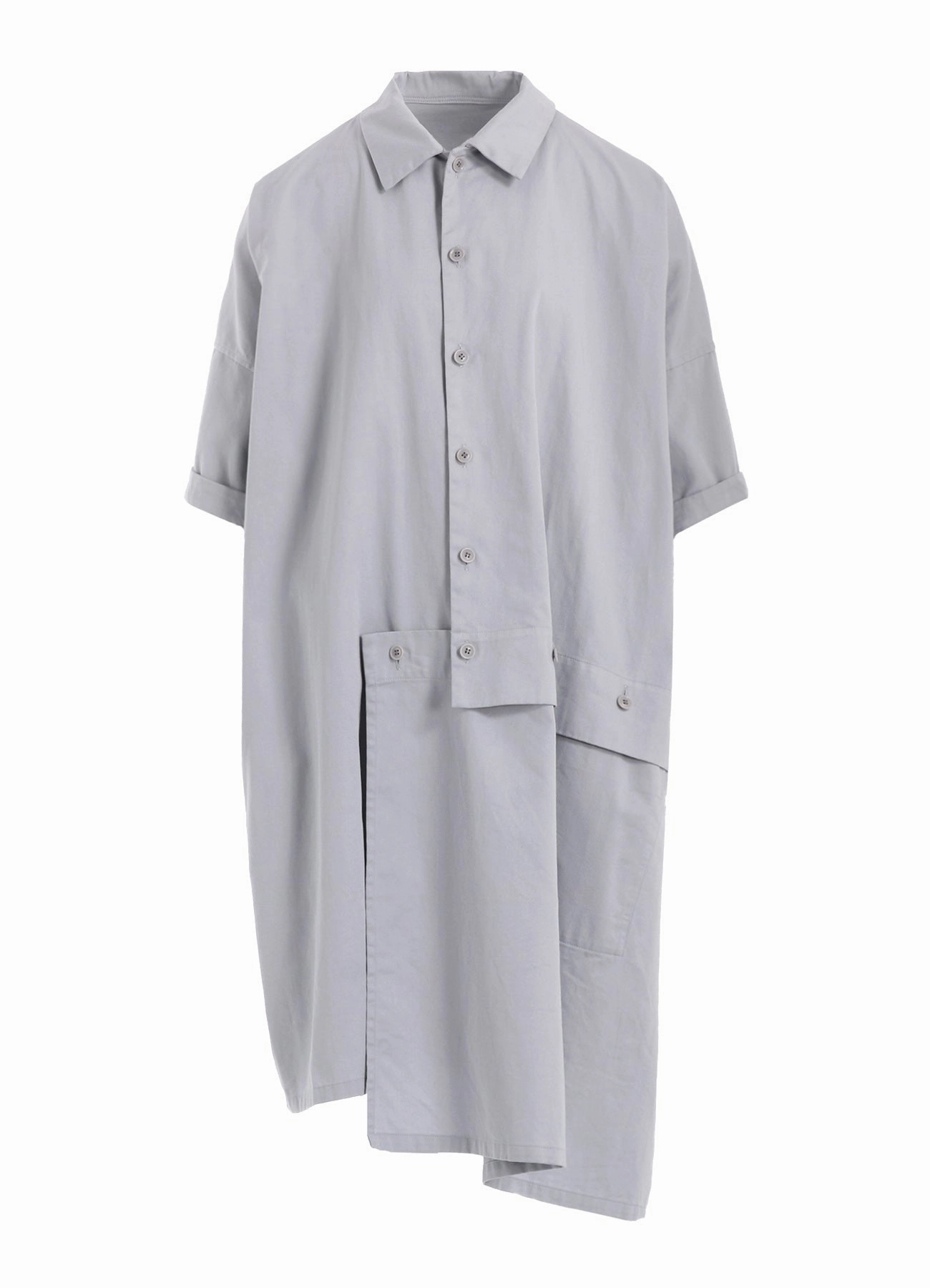 Comfortable Design Wear [Y's BORN PRODUCT] COTTON TWILL HALF SLEEVE ASYMMETERIC DRESS