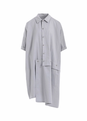 Daily Confidence Photo Bright [Y's BORN PRODUCT] COTTON TWILL HALF SLEEVE ASYMMETERIC DRESS