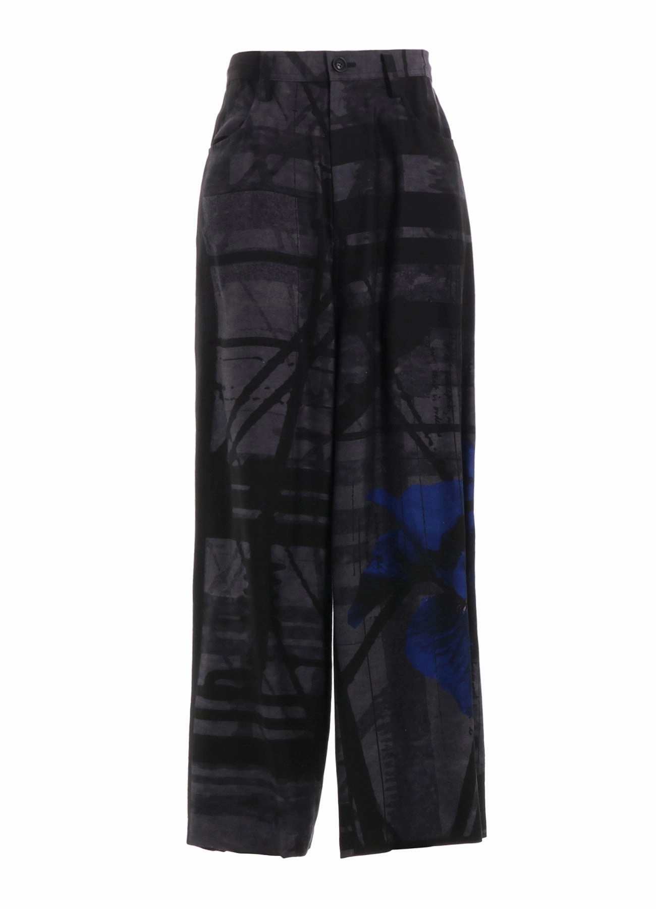 FLOWER&CABLE PRINT LONG STRAIGHT PANTS Wear Resistant Fabric Casual Comfort Look