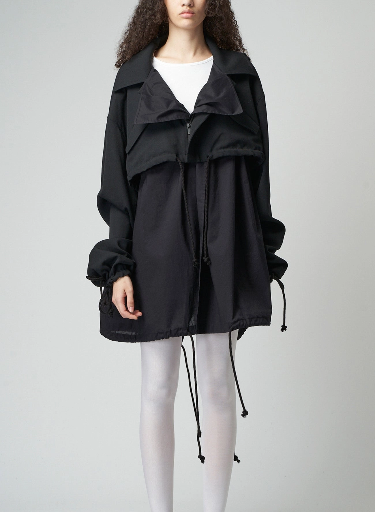 WOOL GABARDINE LAYERED MOD'S COAT Relaxed Fit Silhouette Temperature Regulating Lining