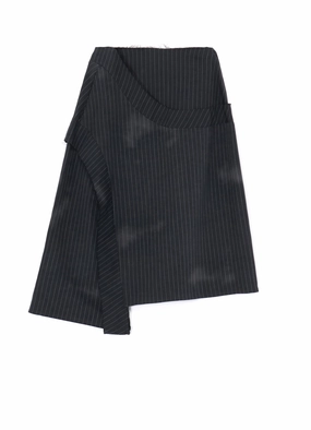 LINEN/COTTON PIN-STRIPED UNEVENLY DYED FLARED SKIRT Flattering Style