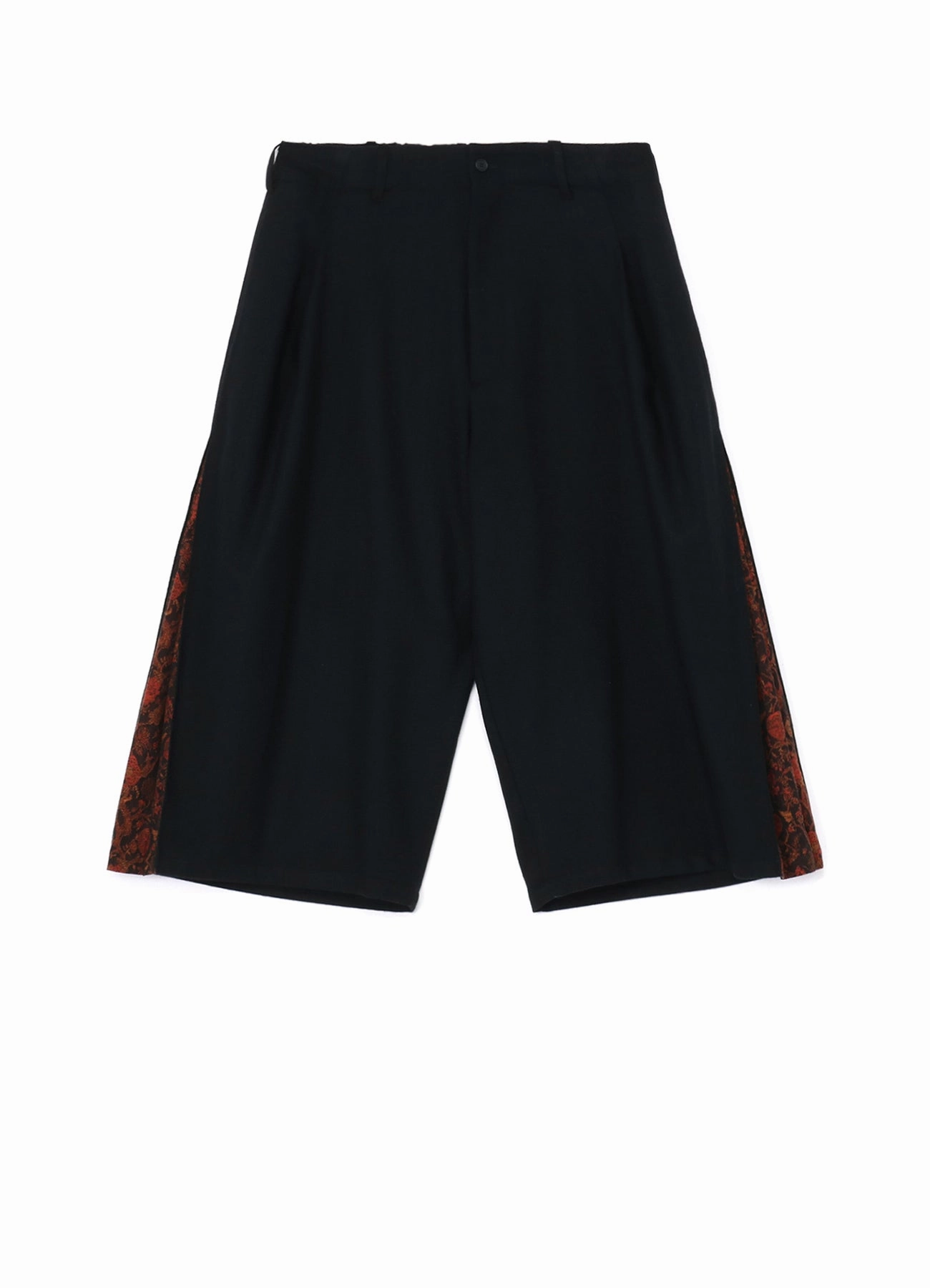 High Waist Stretch 1/10 FLANNEL   COTTON/THORNY JACQUARD SIDE-SWITCHING PANTS