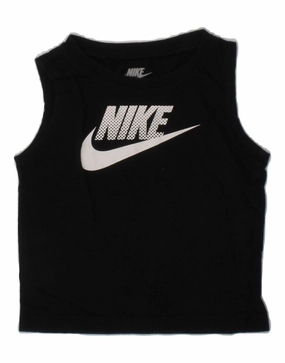 NIKE Baby Boys Graphic Vest Top 12-18 Months Black Cotton Cool Comfort Unisex Option