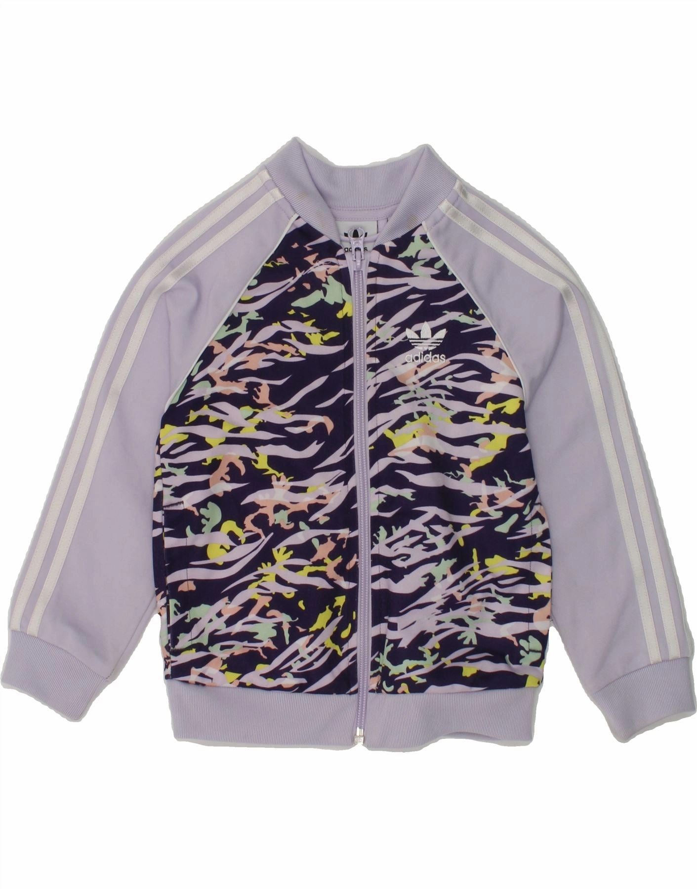 ADIDAS Baby Girls Bomber Jacket 18-24 Months  Purple Colourblock Polyester Relaxed Fit Utility Core