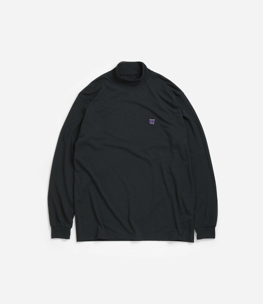 Effortless Daywear Long Sleeve Mock Neck ?C Black Heavy Jersey