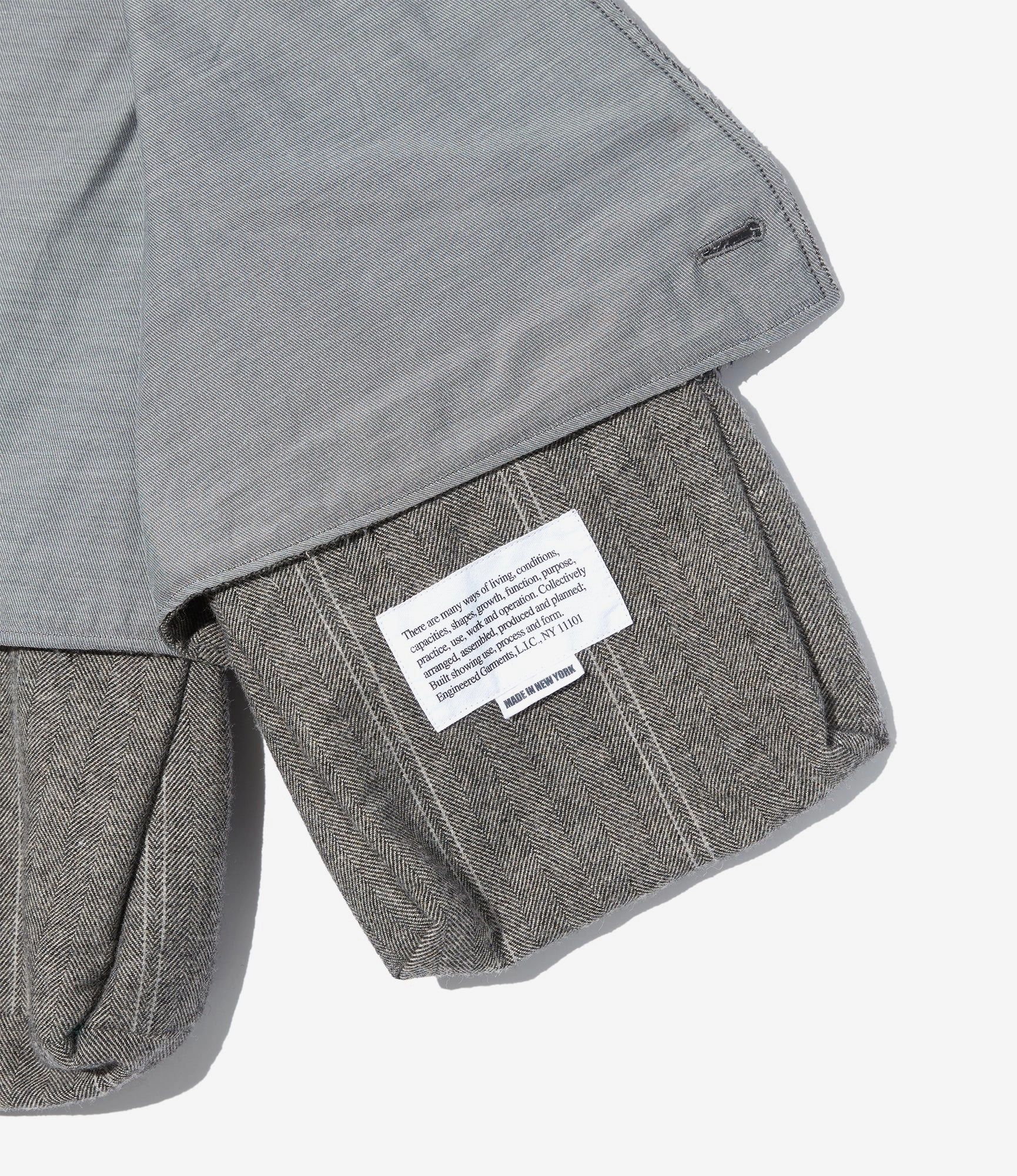 Multipurpose Athletic Top Fowl Vest ?C Light Grey Striped Herringbone Wool