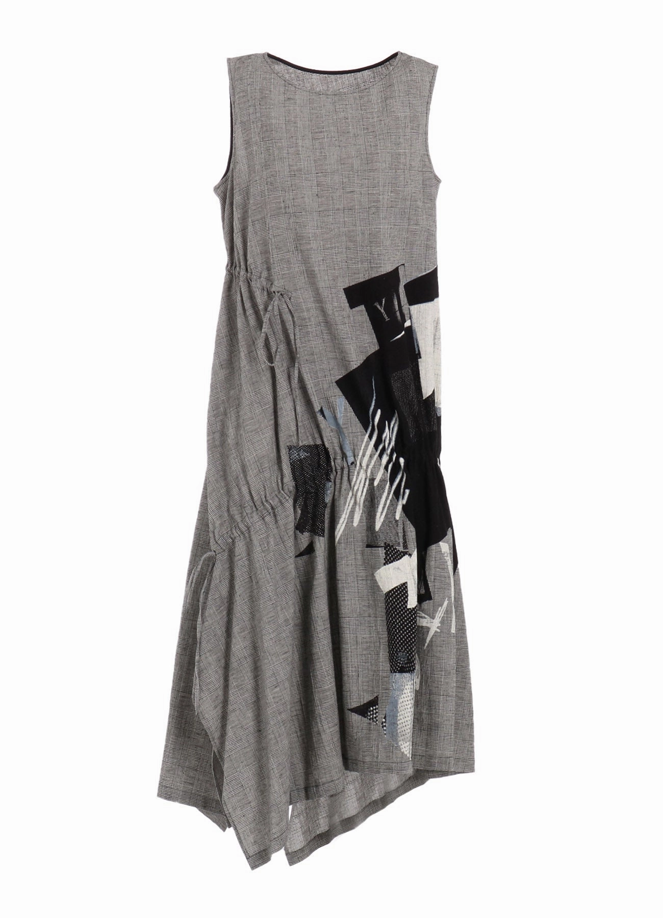 Balanced Look C/LI PLAID COLLAGE SHIRRING DRESS