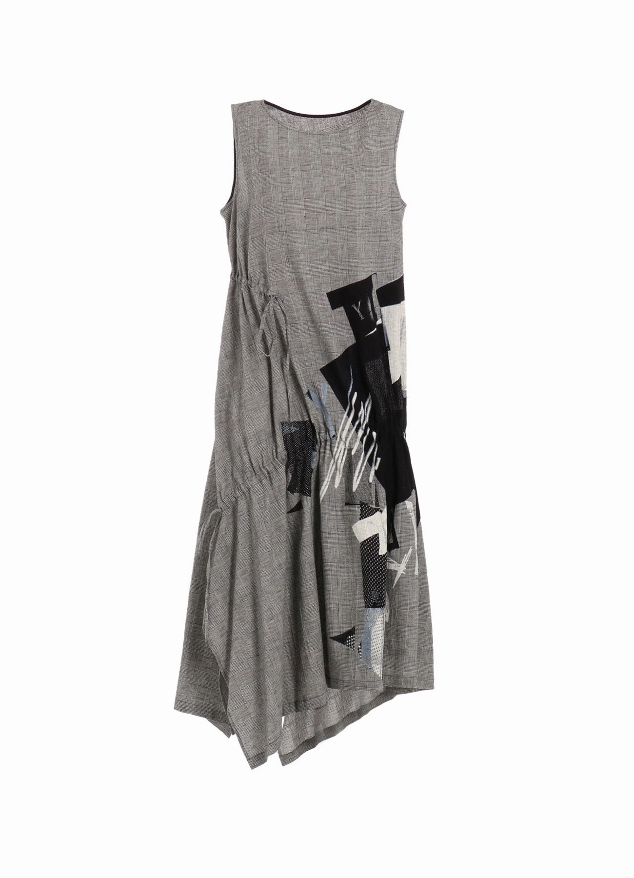 Contemporary Layer C/LI PLAID COLLAGE SHIRRING DRESS