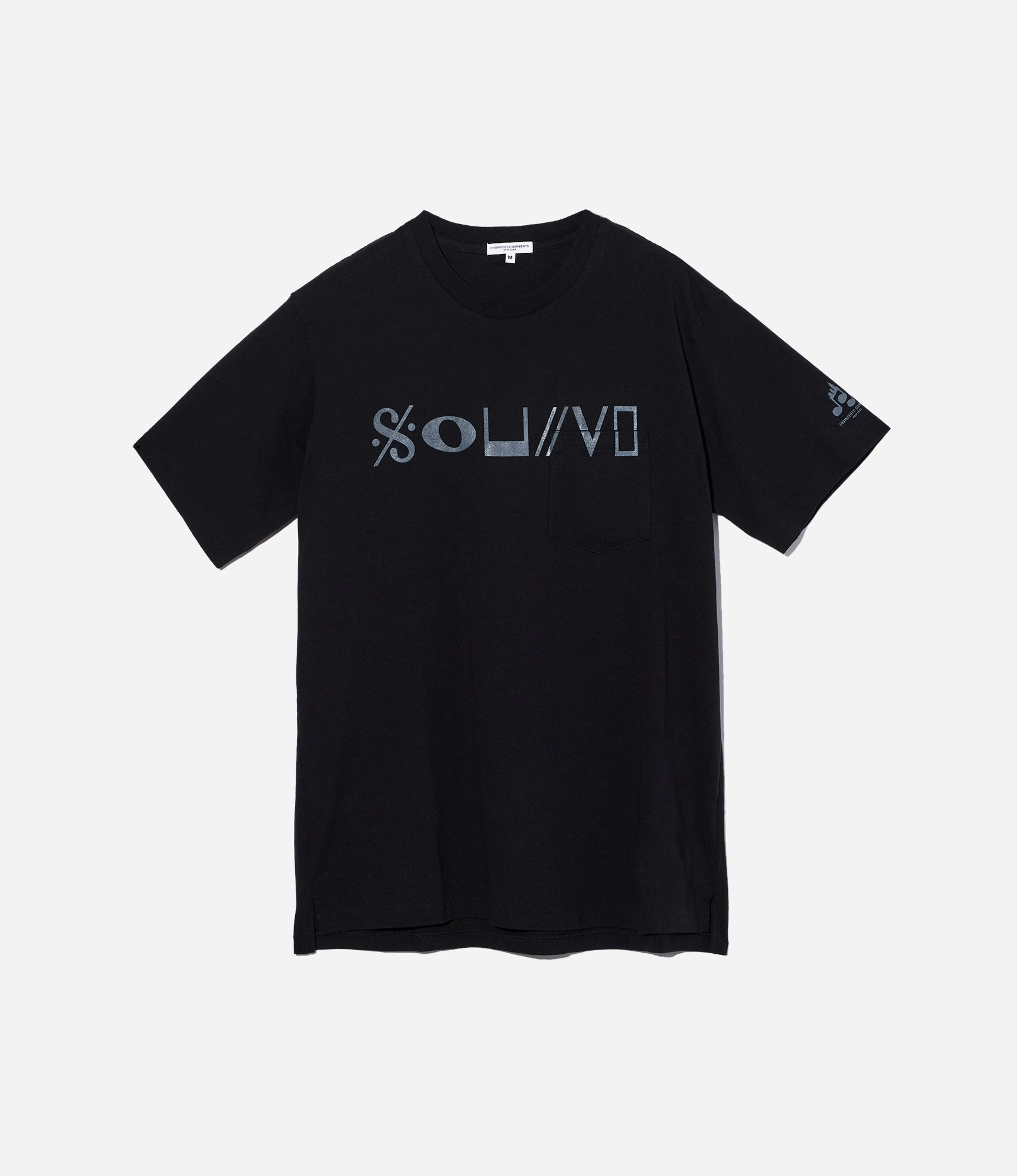 Cross Neck T-Shirt ?C Black 'Sound' Print School Uniform