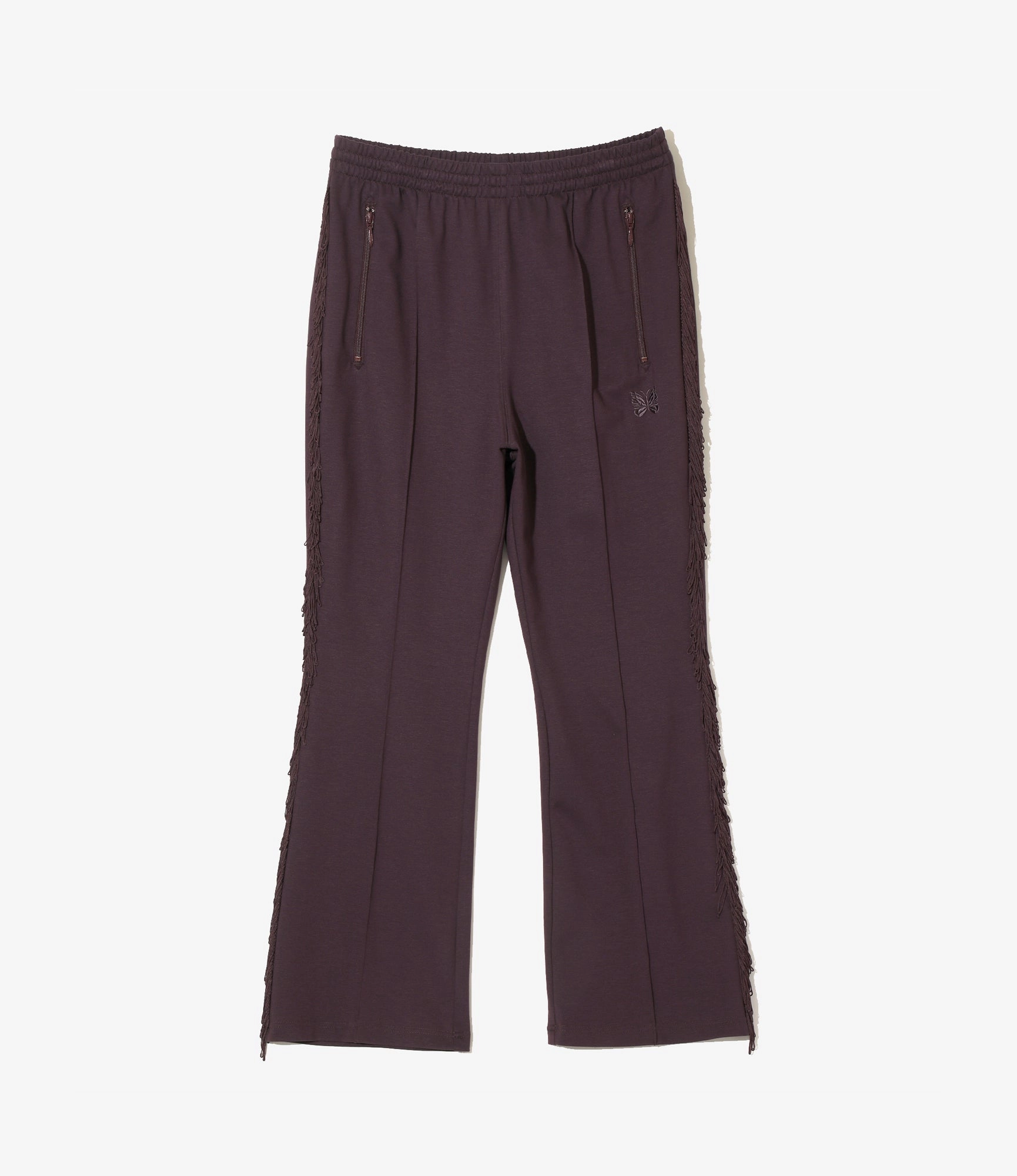 Abrasion Resistant Fabric Chilly Day Ready Fringe Boot-Cut Track Pant ?C Purple Rayon Jersey