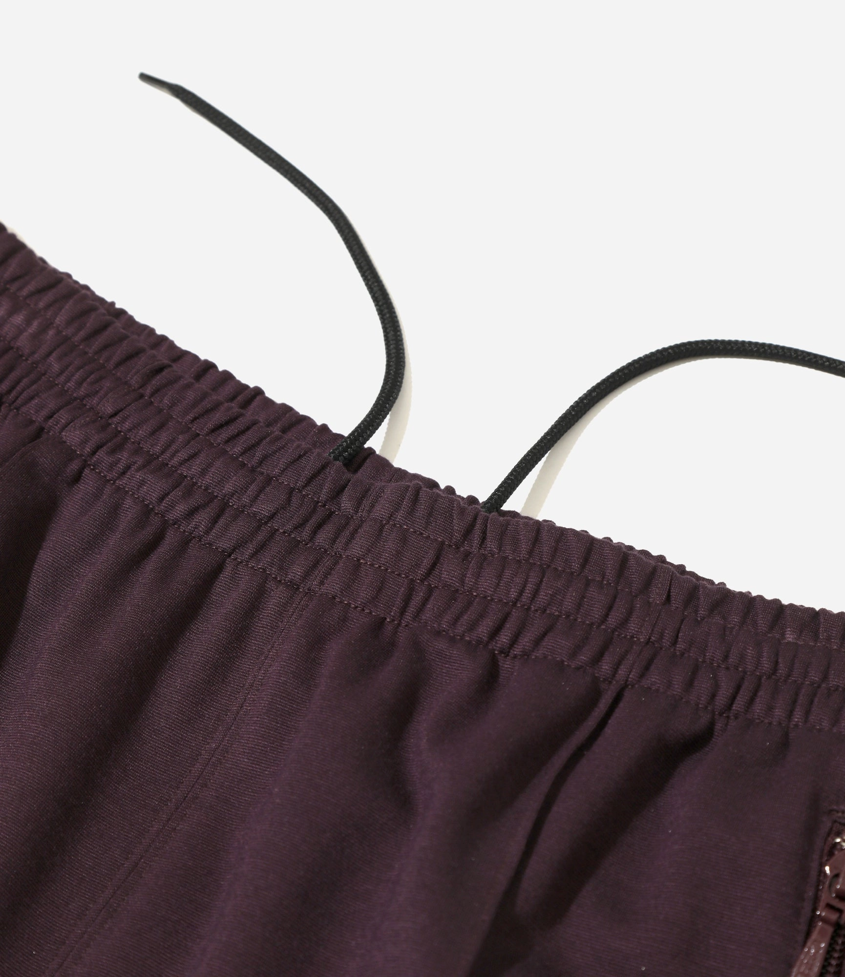 Double Layered Hem Flexible Performance Wear Fringe Boot-Cut Track Pant ?C Purple Rayon Jersey