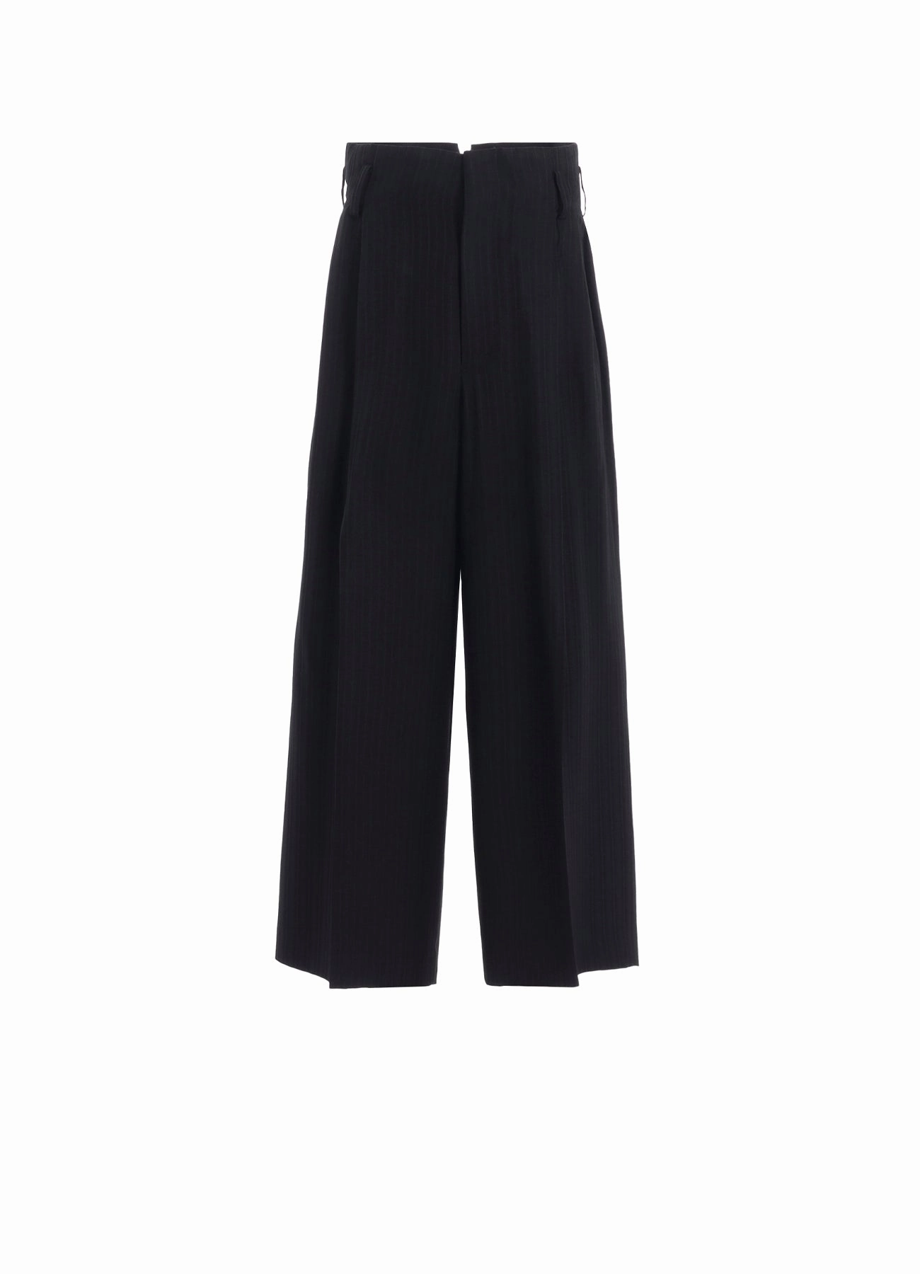 VISCOSE TWEED STRIPE DOUBLE TUCKED PANTS Functional Style DurableConstruction