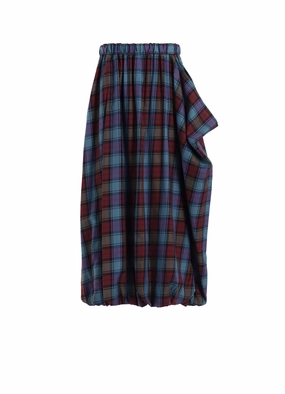 TWILL PLAID SKIRT Elegant knee-length dress